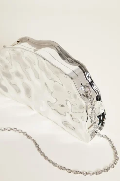 Clutch a semiluna - Argento