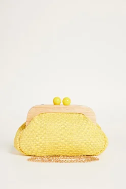 Clutch con maxi boules - Giallo