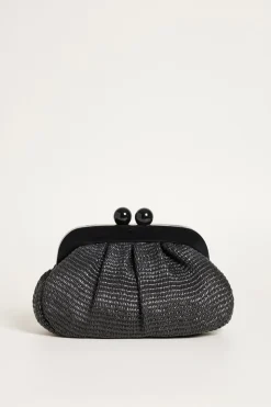 Clutch con maxi boules - Nero