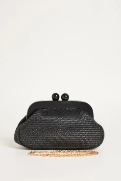 Clutch con maxi boules - Nero