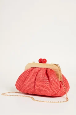 Clutch con maxi boules - Rosso