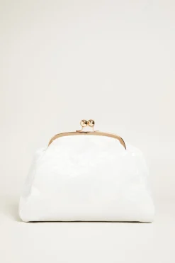 Clutch effetto damasco - Bianco