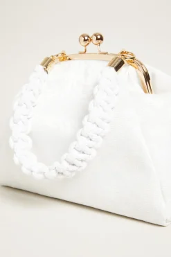 Clutch effetto damasco - Bianco