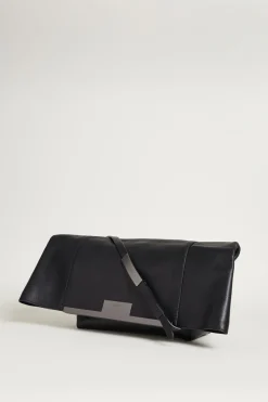 Clutch grande in pelle - Nero