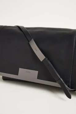 Clutch grande in pelle - Nero