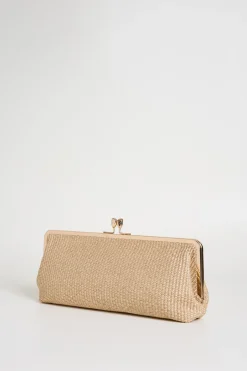 Clutch in rafia - Cammello