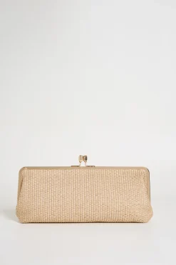 Clutch in rafia - Cammello