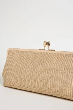 Clutch in rafia - Cammello