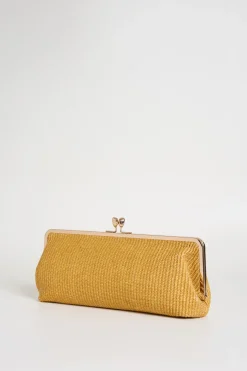 Clutch in rafia - Giallo