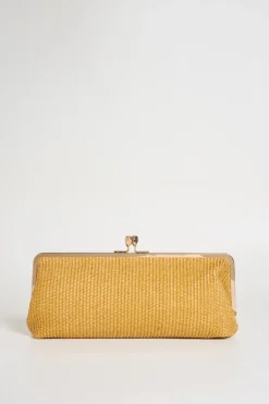 Clutch in rafia - Giallo