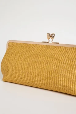 Clutch in rafia - Giallo