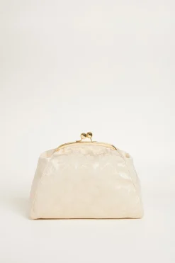 Clutch in tessuto jacquard - Beige