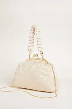 Clutch in tessuto jacquard - Beige