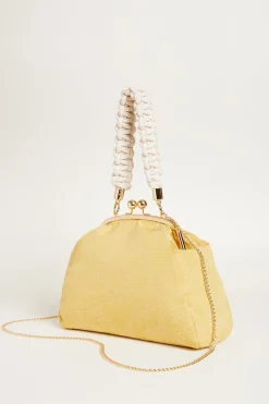 Clutch in tessuto jacquard - Giallo