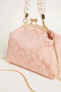 Clutch in tessuto jacquard - Rosa