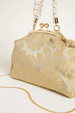 Clutch in tessuto jacquard - Verde