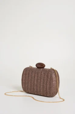 Clutch intrecciata - Marrone
