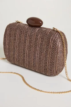 Clutch intrecciata - Marrone