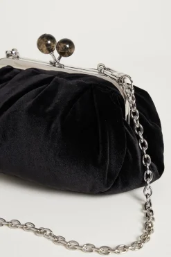 Clutch in velluto - Nero
