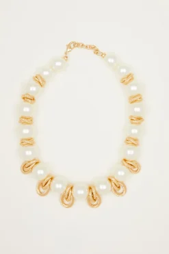 Collana con maxi boule - Oro Bianco