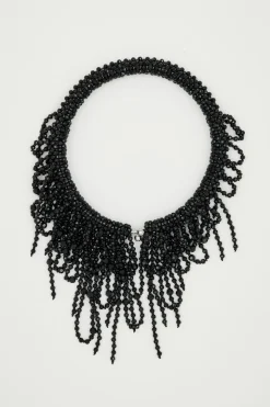 Collana con perline a cascata - Nero