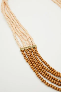 Collana con sfere di legno - Beige Marrone