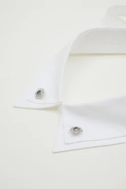 Colletto rimovibile con strass - Bianco