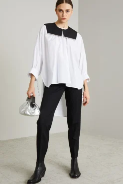 Collo in twill rigido - Nero