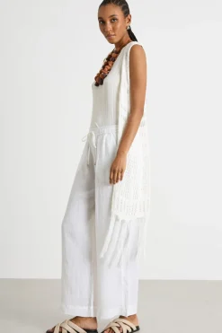 Copri costume con frange - Bianco