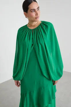 Coprispalle in georgette - Verde Prato