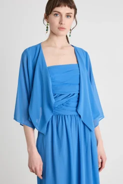 Coprispalle in georgette - Azzurro