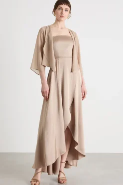Coprispalle in georgette - Beige