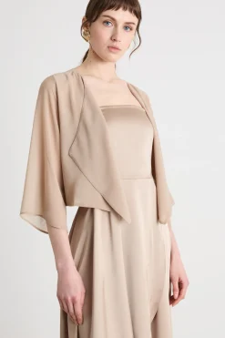 Coprispalle in georgette - Beige