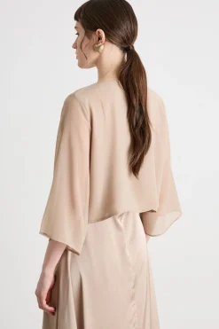Coprispalle in georgette - Beige