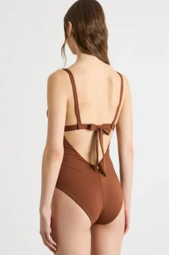 Costume intero in jersey - Marrone