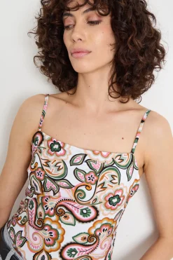 Costume intero in jersey stretch - Verde Rosa Arancione