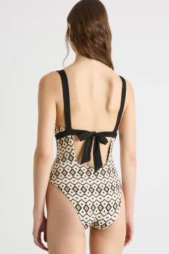Costume intero reversibile - Rosa Nero Bianco
