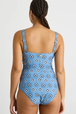 Costume intero stampato - Azzurro