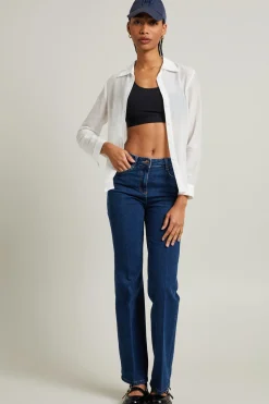 Crop top in tessuto tecnico - Nero