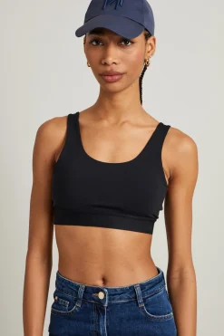 Crop top in tessuto tecnico - Nero