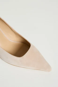 Décolleté in pelle scamosciata - Beige