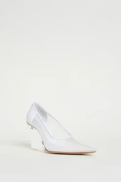 Décolleté trasparenti con zeppa - Bianco