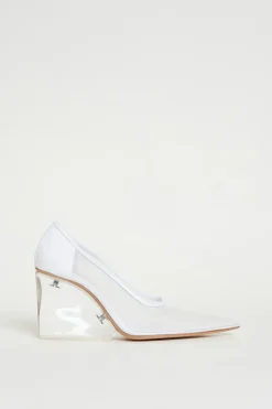 Décolleté trasparenti con zeppa - Bianco