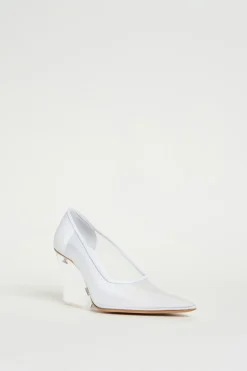 Décolleté trasparenti con zeppa - Bianco
