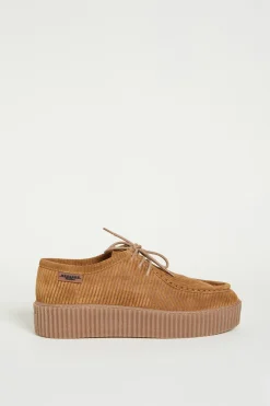 Derby in suede a costine - Cammello