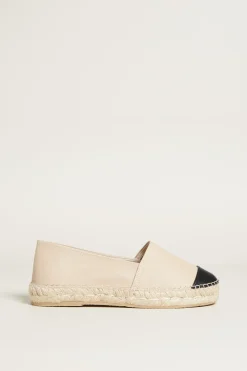 Espadrillas in pelle - Beige Chiaro Nero