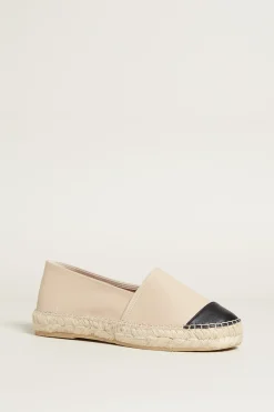Espadrillas in pelle - Beige Chiaro Nero