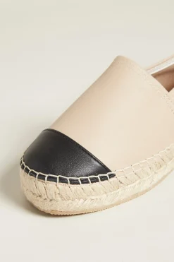 Espadrillas in pelle - Beige Chiaro Nero