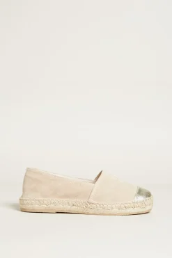 Espadrillas in pelle - Beige Argento