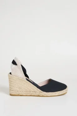 Espadrillas con zeppa - Nero
